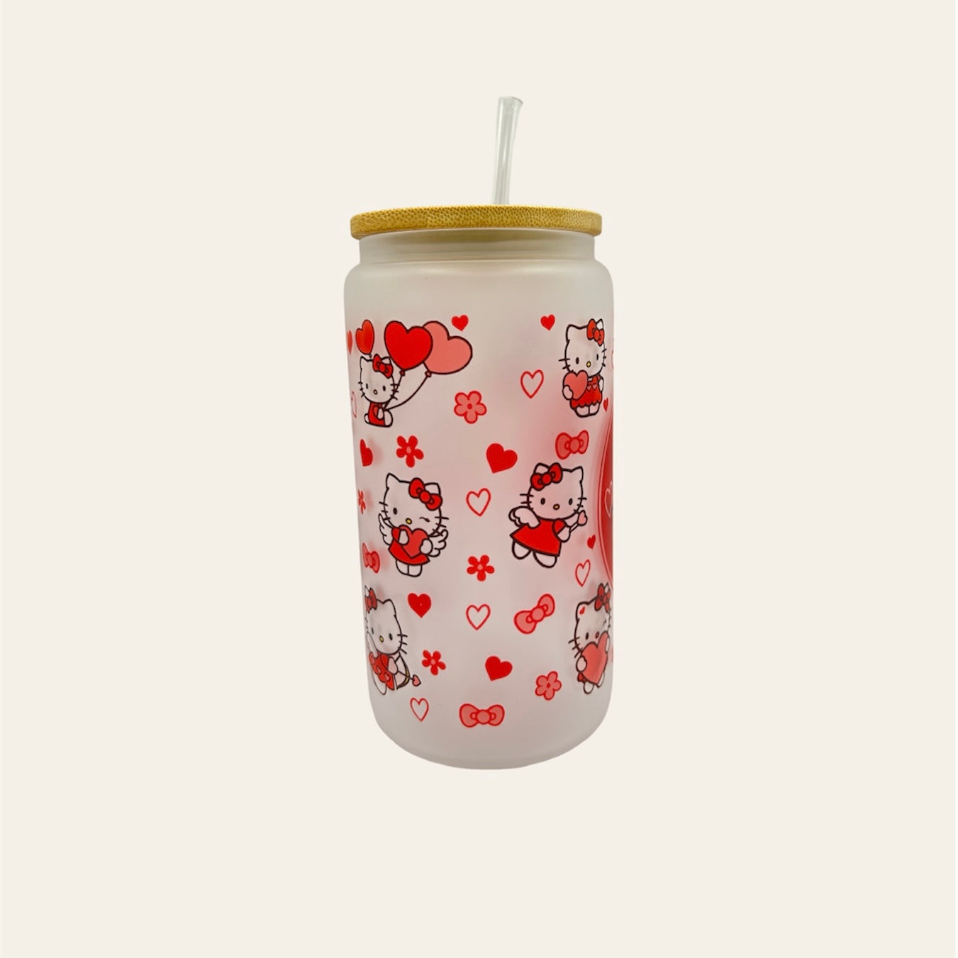 Gots vidre amb tapa bambú “Sant Valentí”
