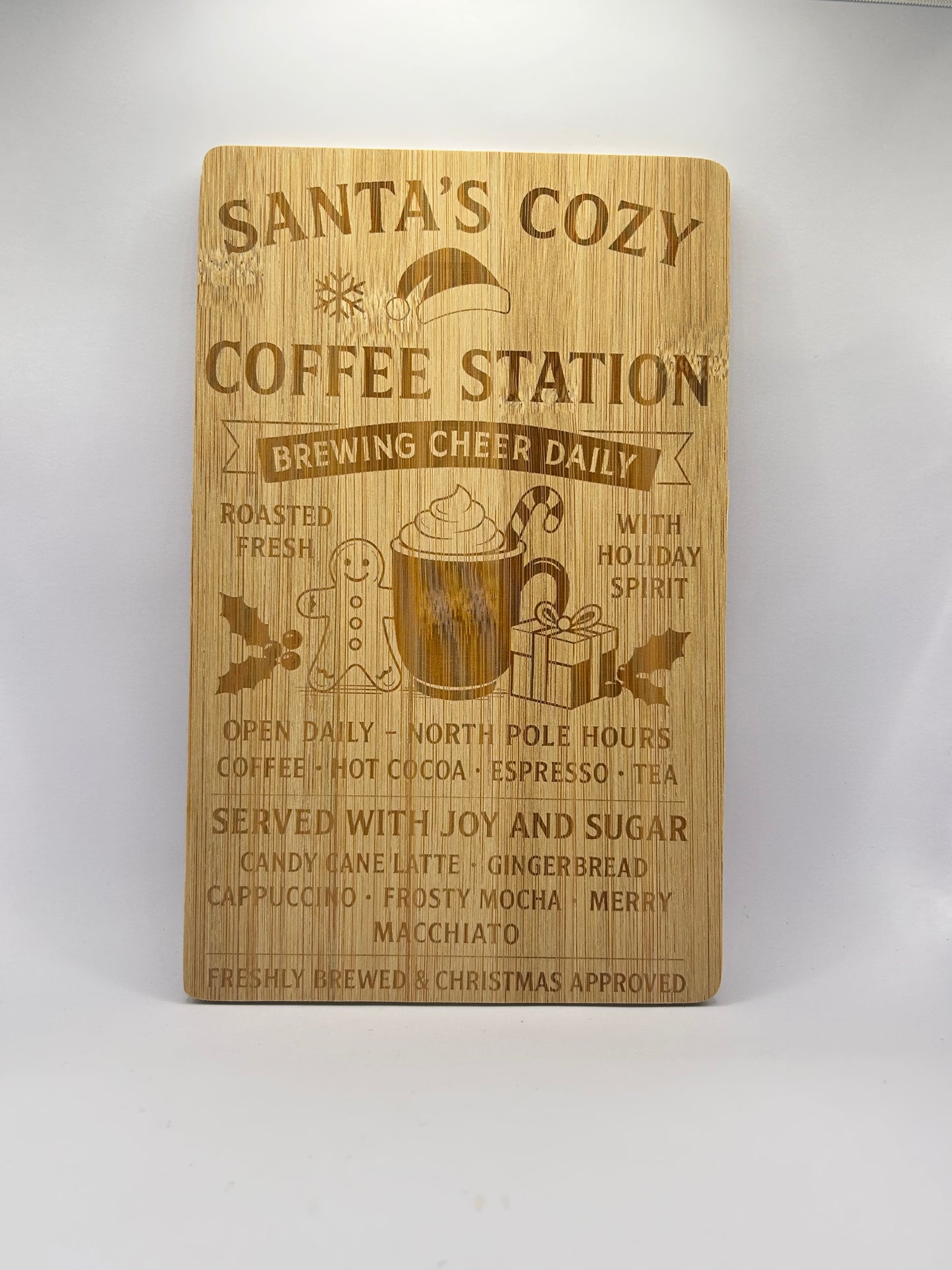 Santa’s Cozy Coffee Station – Tabla decorativa navideña