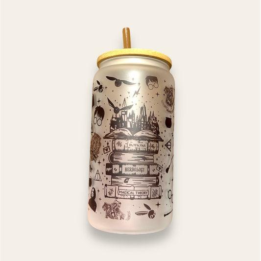 Vaso cristal con tapa bambú “Harry Potter”
