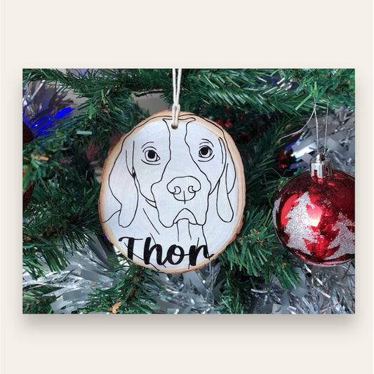 Bola de navidad rodaja madera