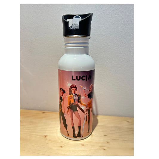 Botella aluminio con asa negra