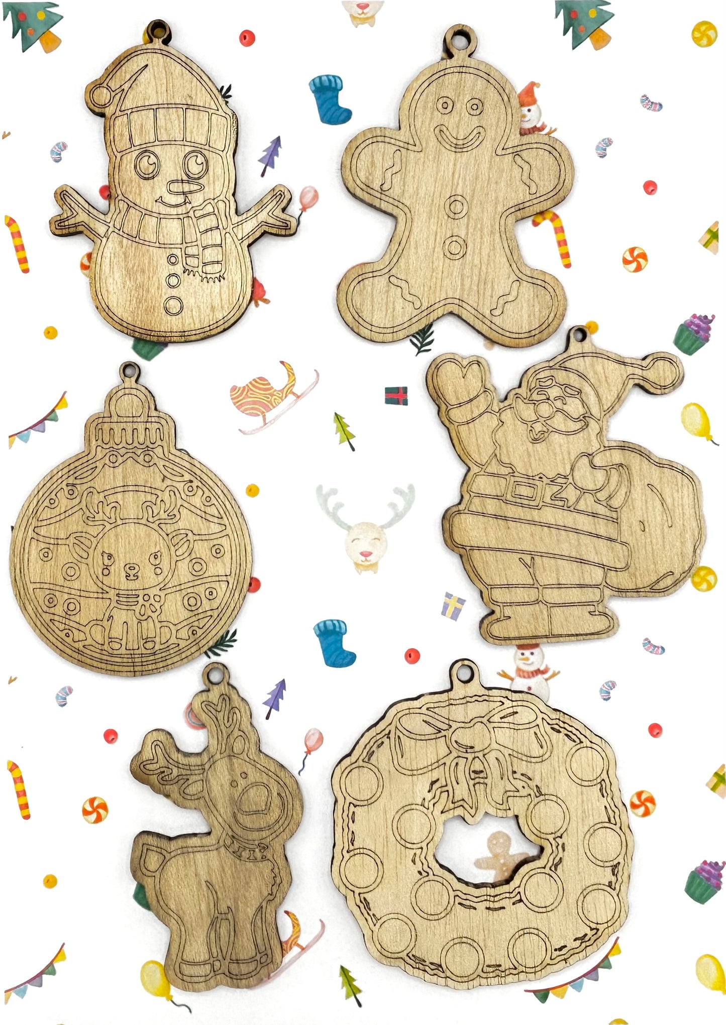 Bolas de Navidad de madera para pintar