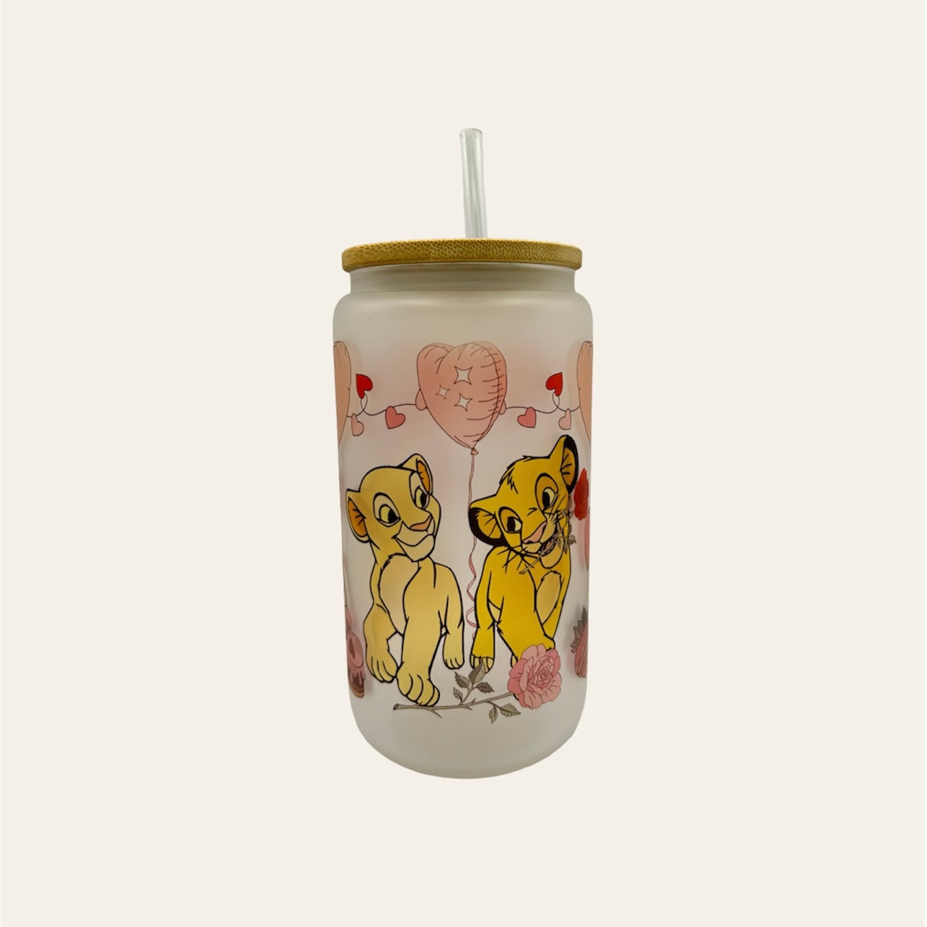 Gots vidre amb tapa bambú “Sant Valentí”