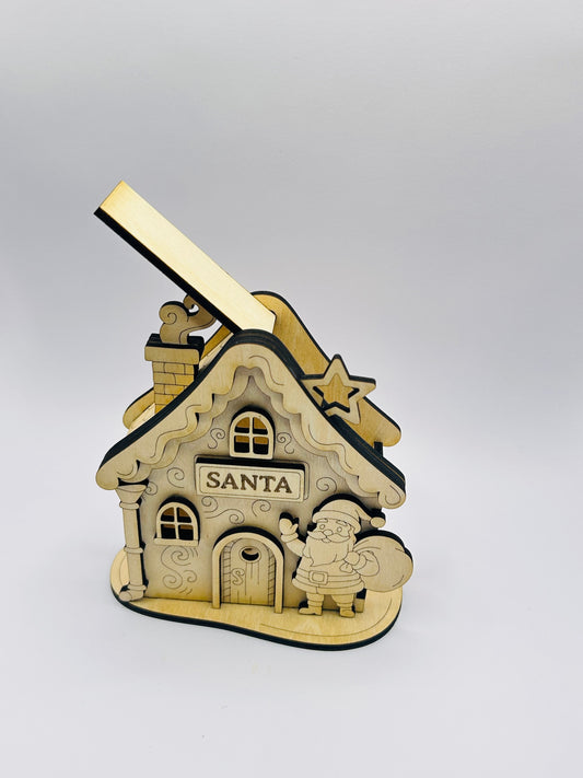 Casita de Madera de Santa con Luces LED