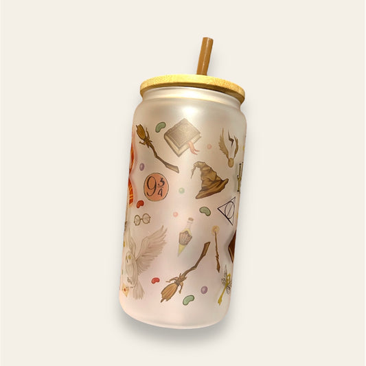 Vaso cristal con tapa bambú “Harry Potter”