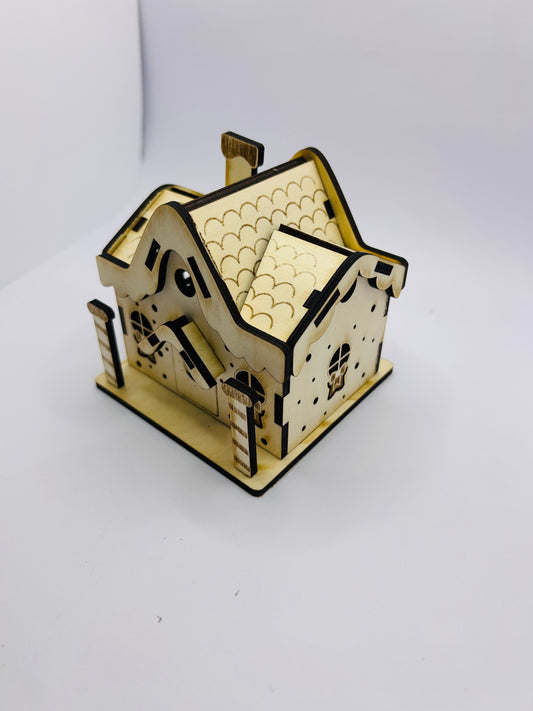 Casita Navideña de Madera con Luz (6 modelos disponibles)