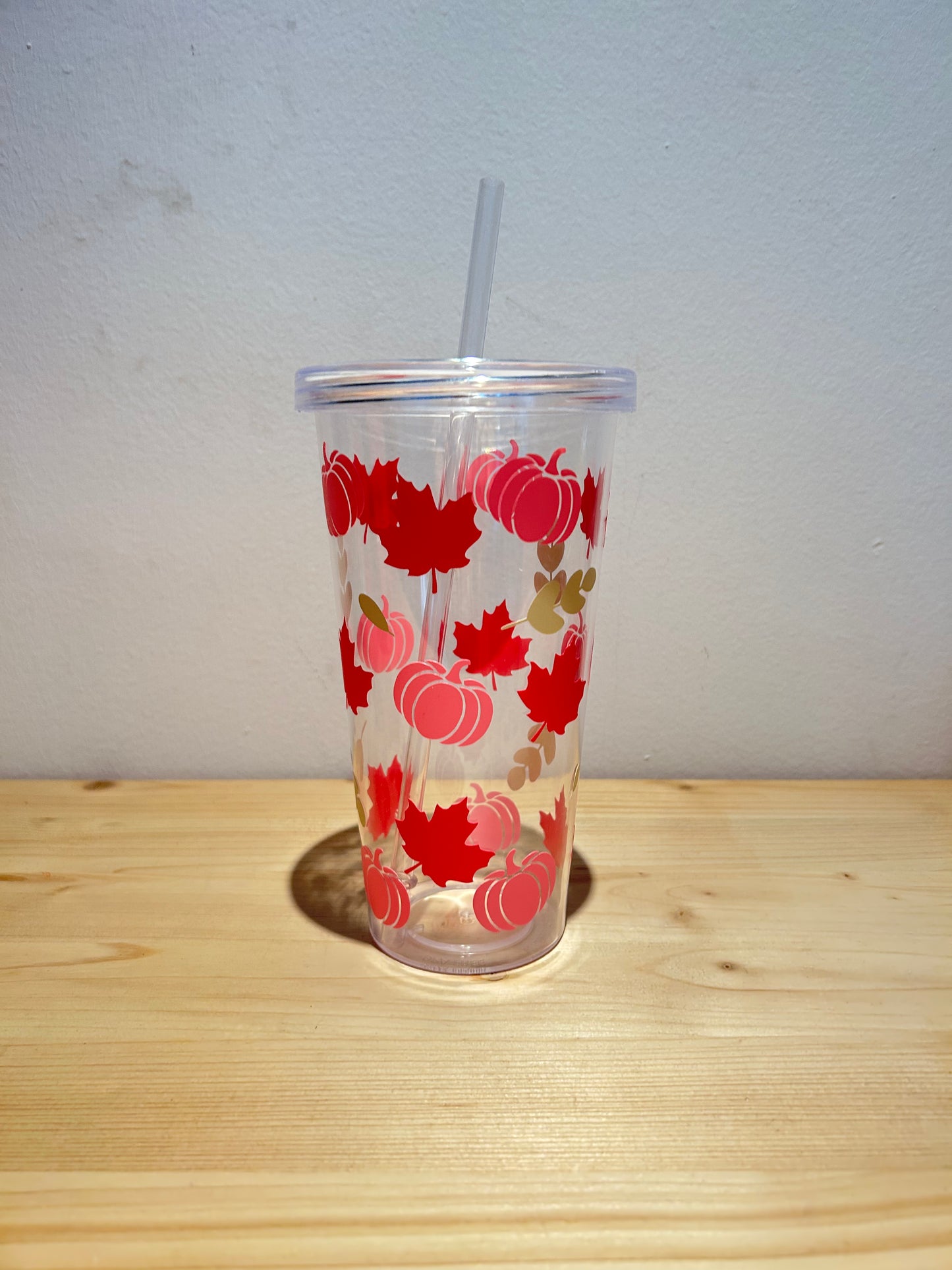 Vaso plástico transparente “Otoño”