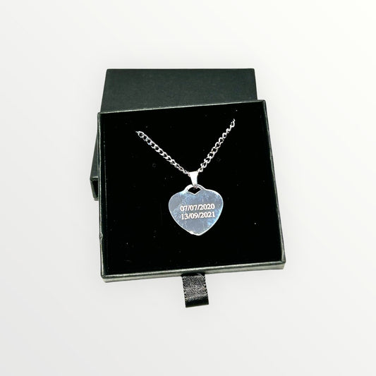 Collar corazón manuscrito