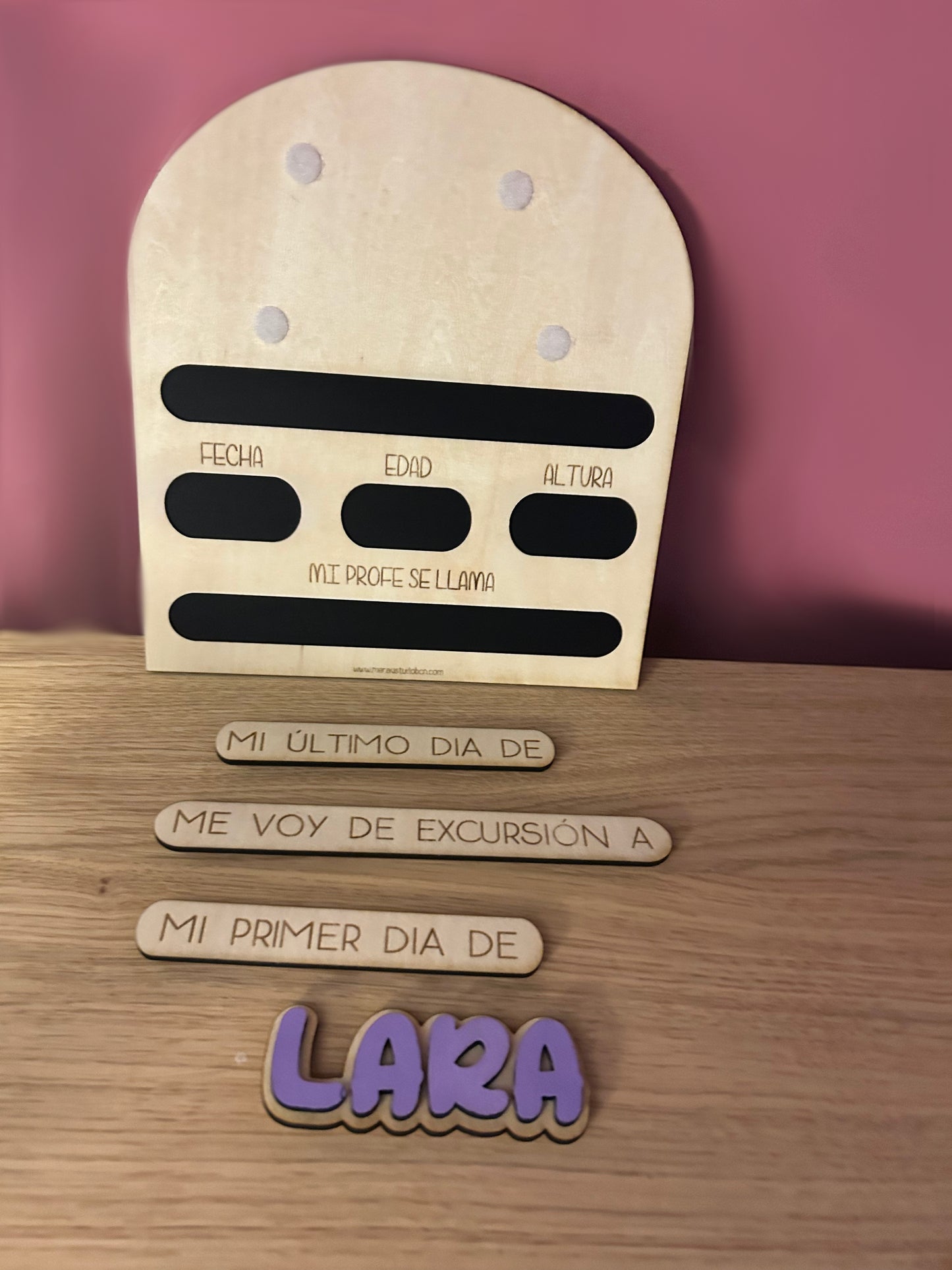 Pizarra personalizada primer y último día de cole