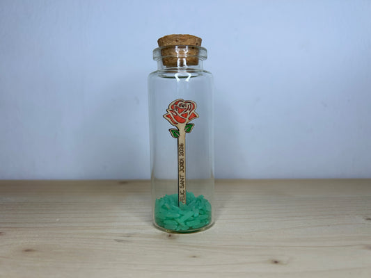 Mini rosa de madera en tarro de cristal