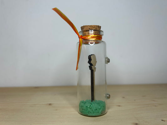 Mini rosa de madera en tarro de cristal