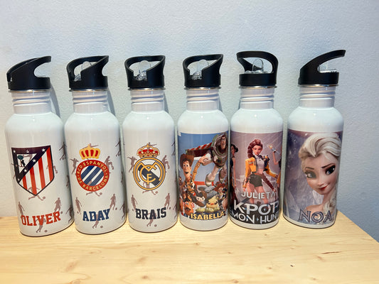 Botella aluminio con asa negra