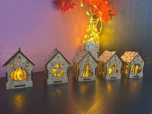 Casitas otoñales de madera