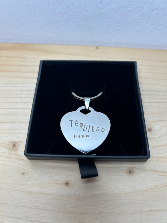 Llavero corazón manuscrito