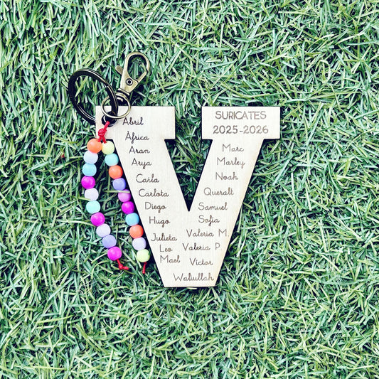 Llavero de Madera Inicial Personalizado – Regalo Fin de Curso