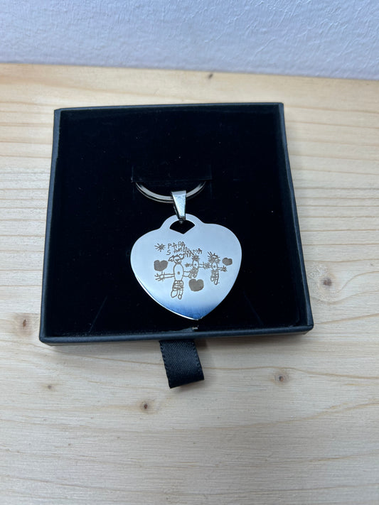 Llavero corazón manuscrito