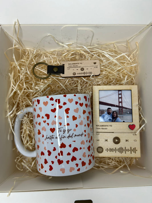 Taza con imán y llavero Spotify