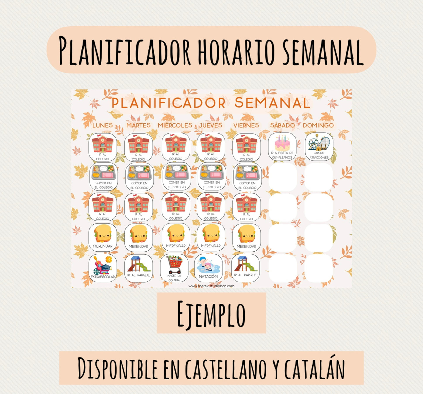 Planificador horario semanal (Castellano)