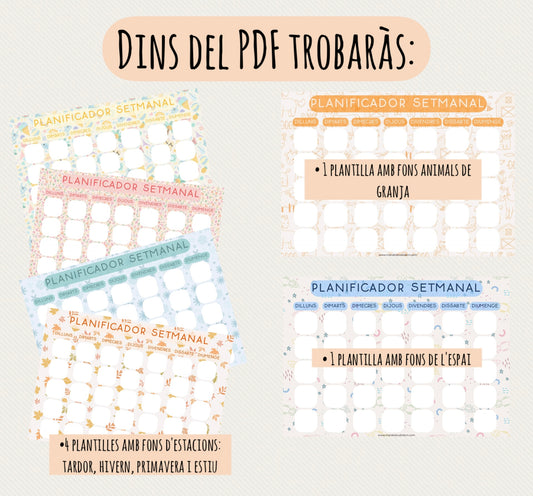 Planificador horari setmanal (Català)
