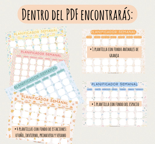 Planificador horario semanal (Castellano)