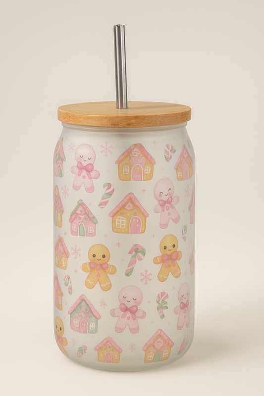 Vaso cristal con tapa bambú “Navidad”