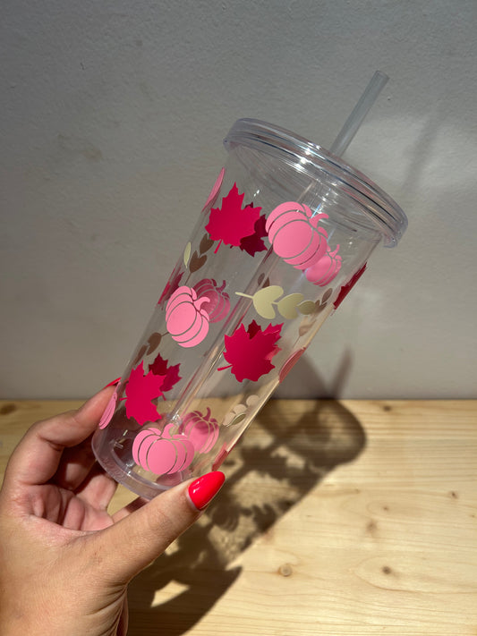 Vaso plástico transparente “Otoño”
