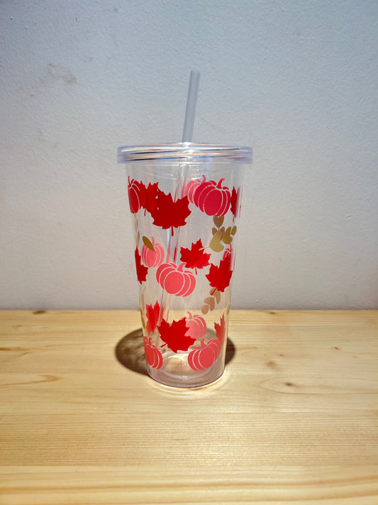 Vaso plástico transparente “Otoño”