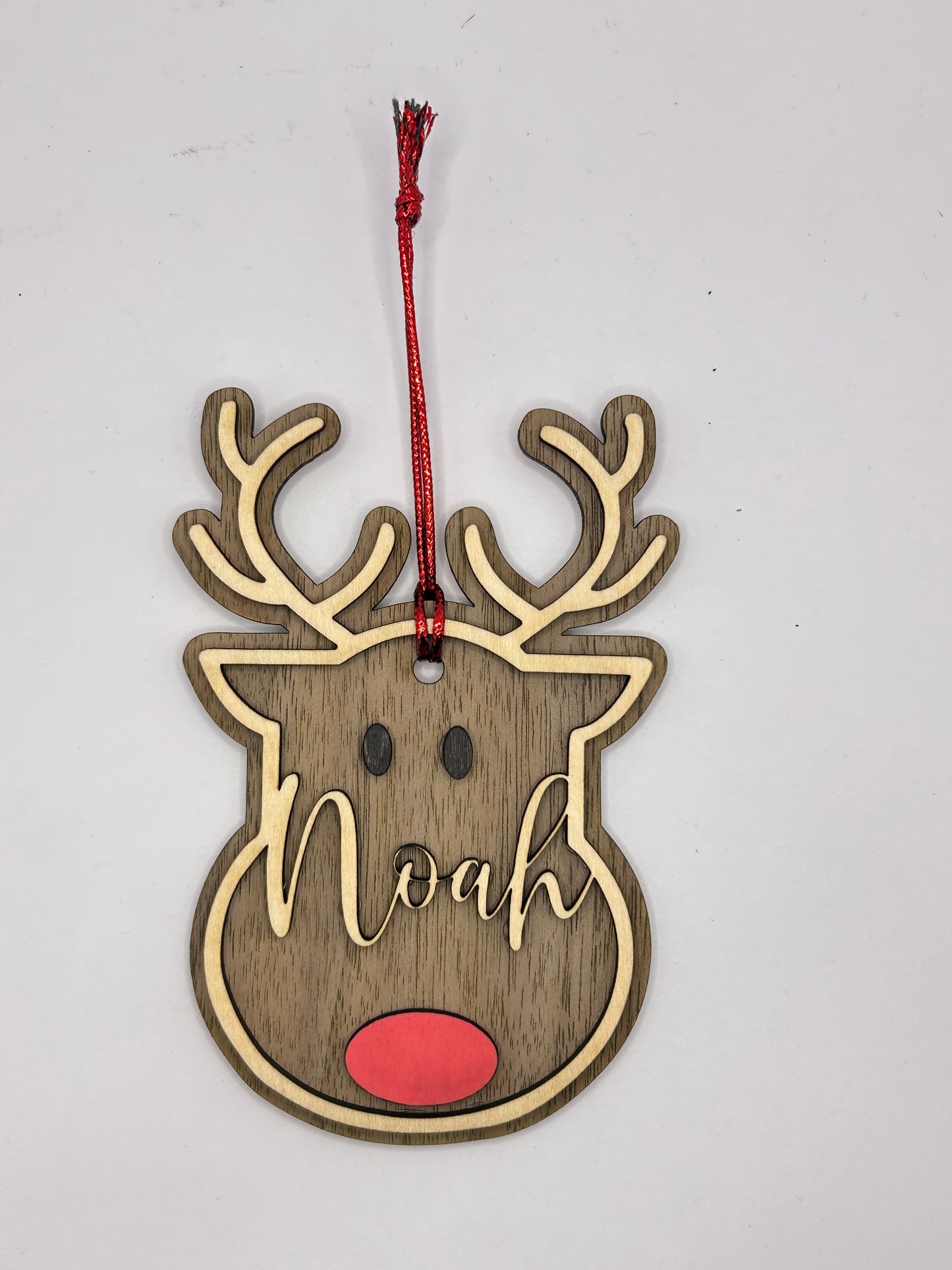 Bola Navidad madera Reno