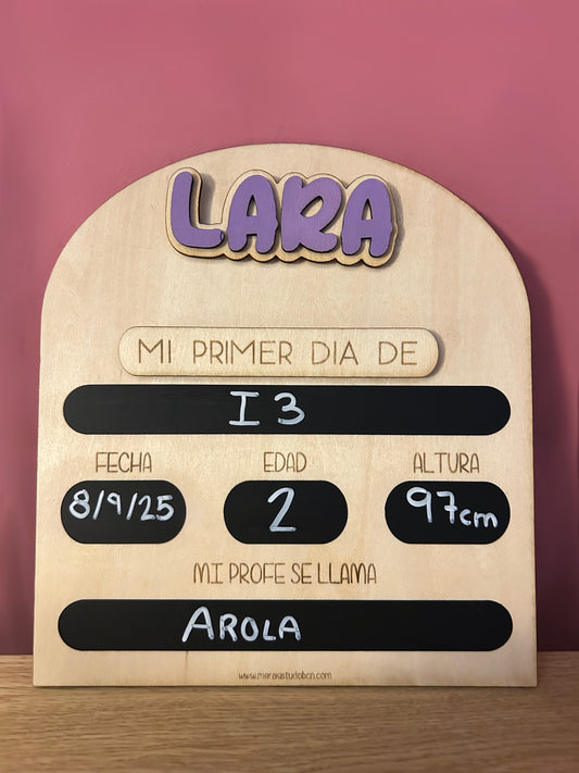 Pizarra personalizada primer y último día de cole