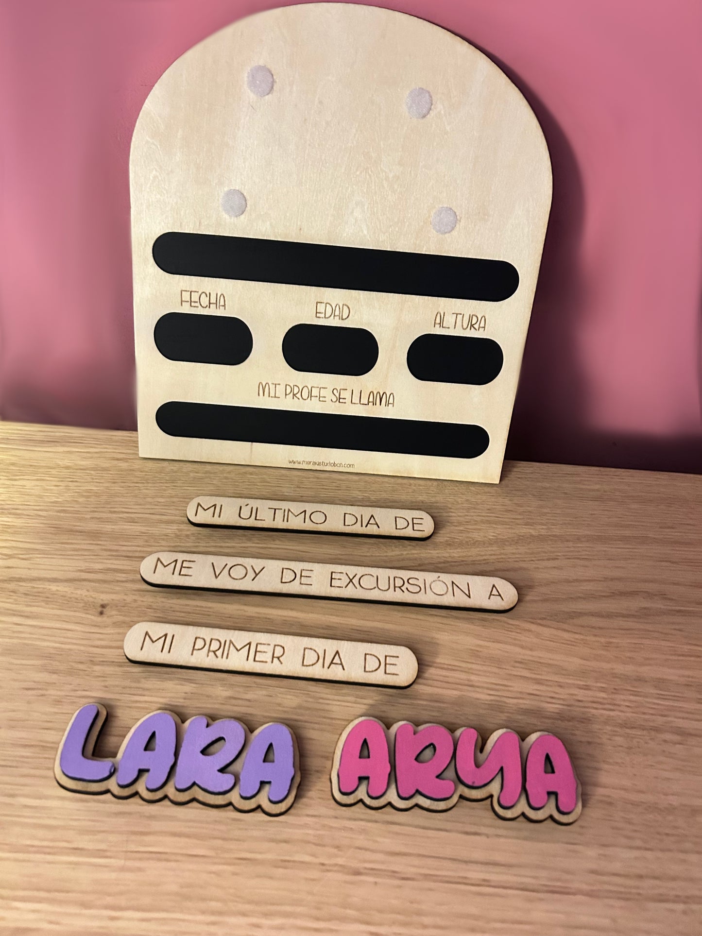 Pizarra personalizada primer y último día de cole